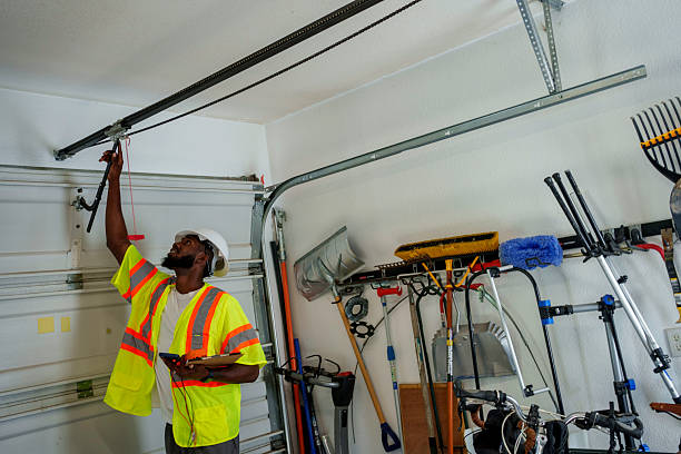 Professional Garage Door technician working in Cross Roads, TX